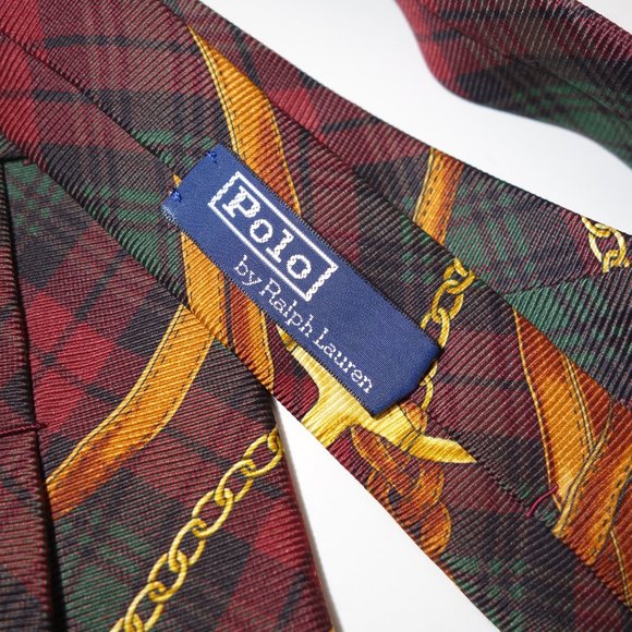 Vintage Ralph Lauren Equestrian Plaid Silk Tie Hand Made In Italy - Picture 4 of 5